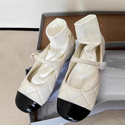 Damen Ballerinas mit Riemen und gepolsterter Innensohle EB