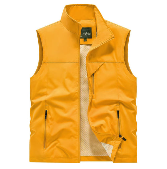 Herren Atmungsaktive Softshell-Outdoorweste mit Mesh‑Innenfutter und Reißverschlusstaschen EB