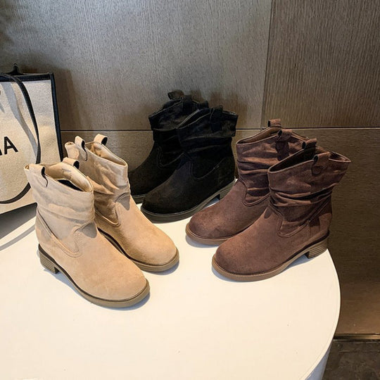 Damen Weiche und lässige Stiefeletten mit bequemem Schaft und rutschfester Sohle EB