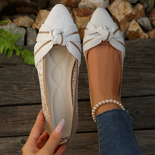 Damen Ballerinas mit dekorativem Schleifen-Design EB