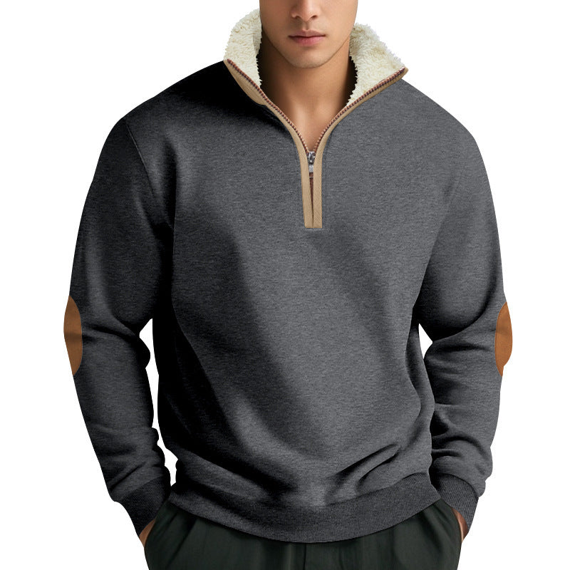 Herren Funktionaler Kapuzenpullover mit halbem Reißverschluss und weichem Innenfutter EB