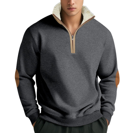 Herren Funktionaler Kapuzenpullover mit halbem Reißverschluss und weichem Innenfutter EB