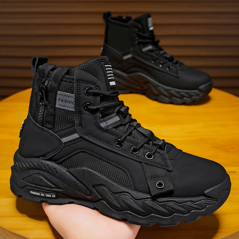 Damen Hohe Schnürstiefel mit trendigem Design und rutschfester Sohle EB