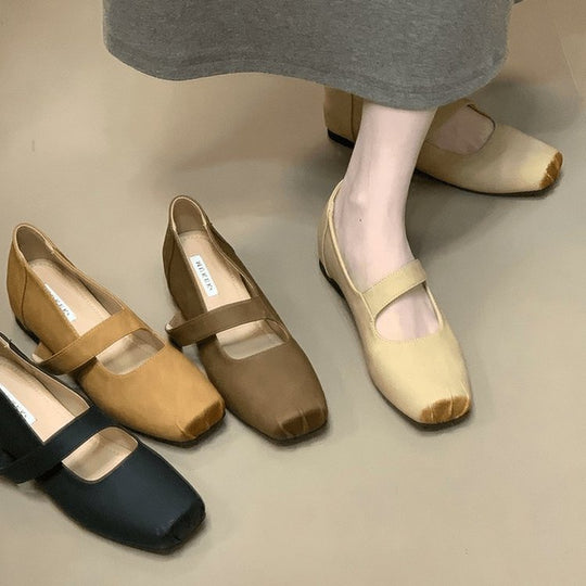 Damen elegante Ballerinas mit verstellbarem Riemen EB