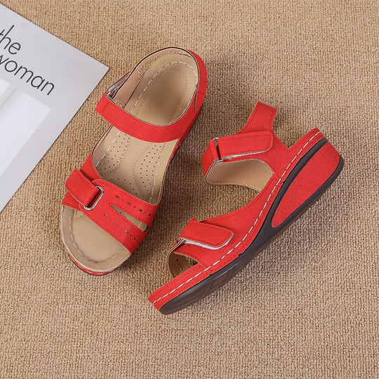 Damen Komfortable Keilsandalen mit verstellbaren Riemen und ergonomischem Fußbett EB