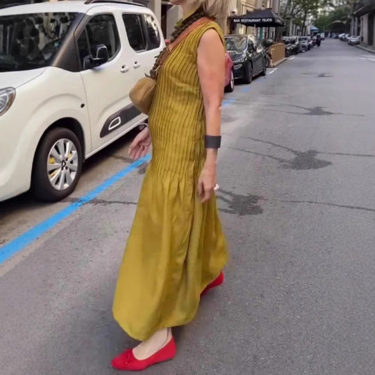 Damen Polo-Maxi-Kleid mit lässigem Schnitt und strukturierter Textur EB