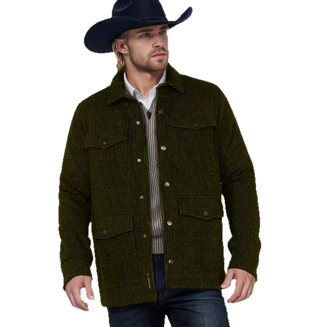 Herren modische Flanelljacke mit doppelten Brusttaschen EB