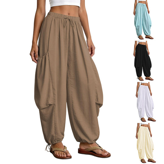 Damen Bequeme Freizeithose mit übergroßen Taschen und elastischem Bund EB