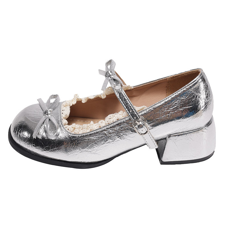 Damen Ballerinas mit romantischem Riemchen und dekorativen Spitzenakzenten EB