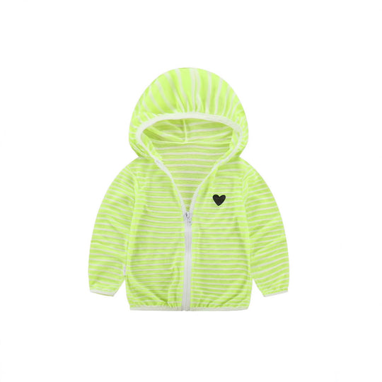 Unisex nan leichte gestreifte Kapuzenjacke mit Reißverschluss für Babys und Kleinkinder EB