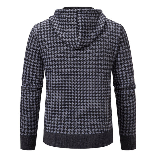 Herren elegante und bequeme Strickjacke mit Kapuze EB