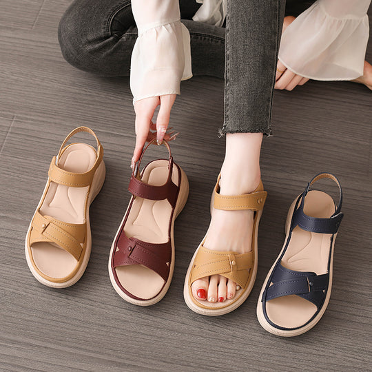 Damen Komfortable Sandalen mit verstellbaren Riemen und gepolstertem Fußbett EB
