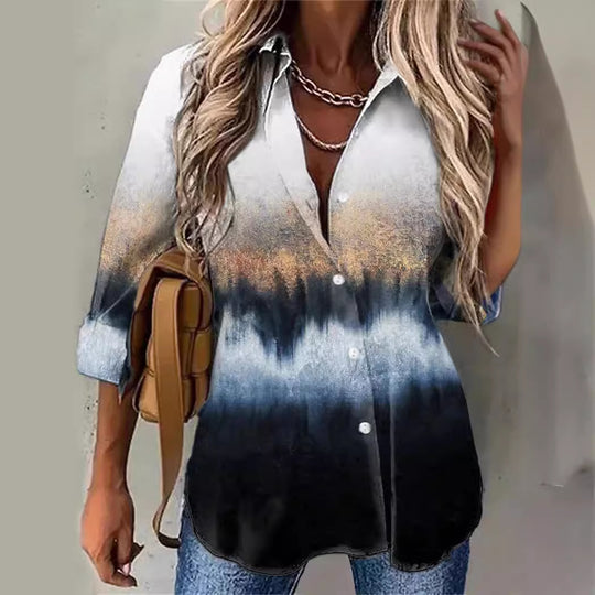 Damen lässige Chiffonbluse mit Ombre-Effekt EB