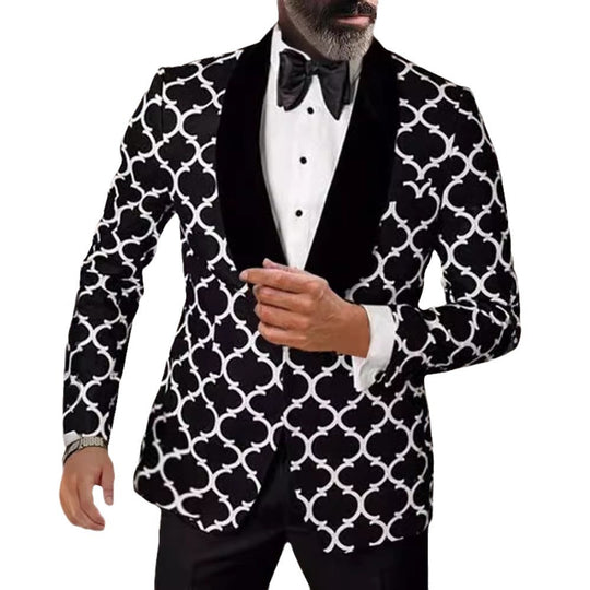 Herren eleganter Designer-Sakko mit auffälligem Muster EB