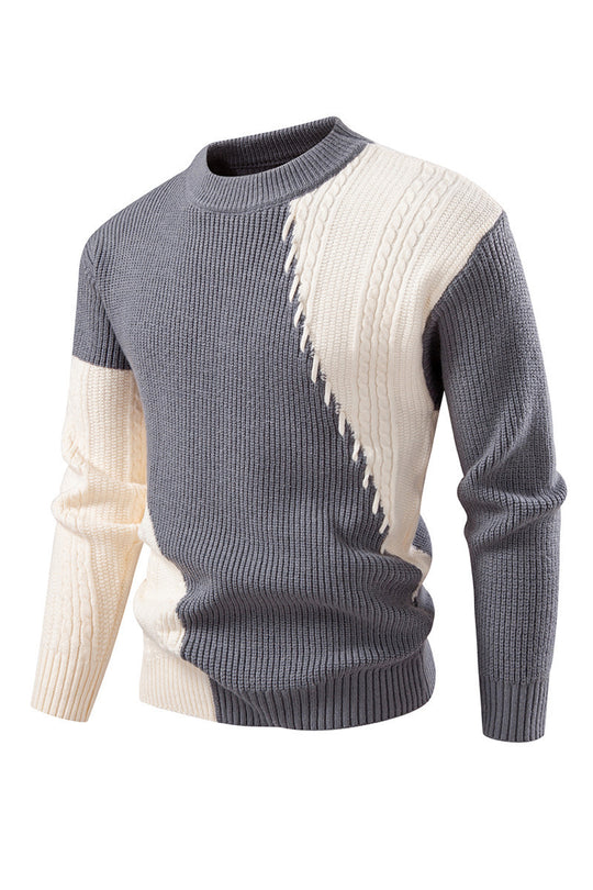Herren Strickpullover mit modernem Struktur-Design und elegantem Kragen EB