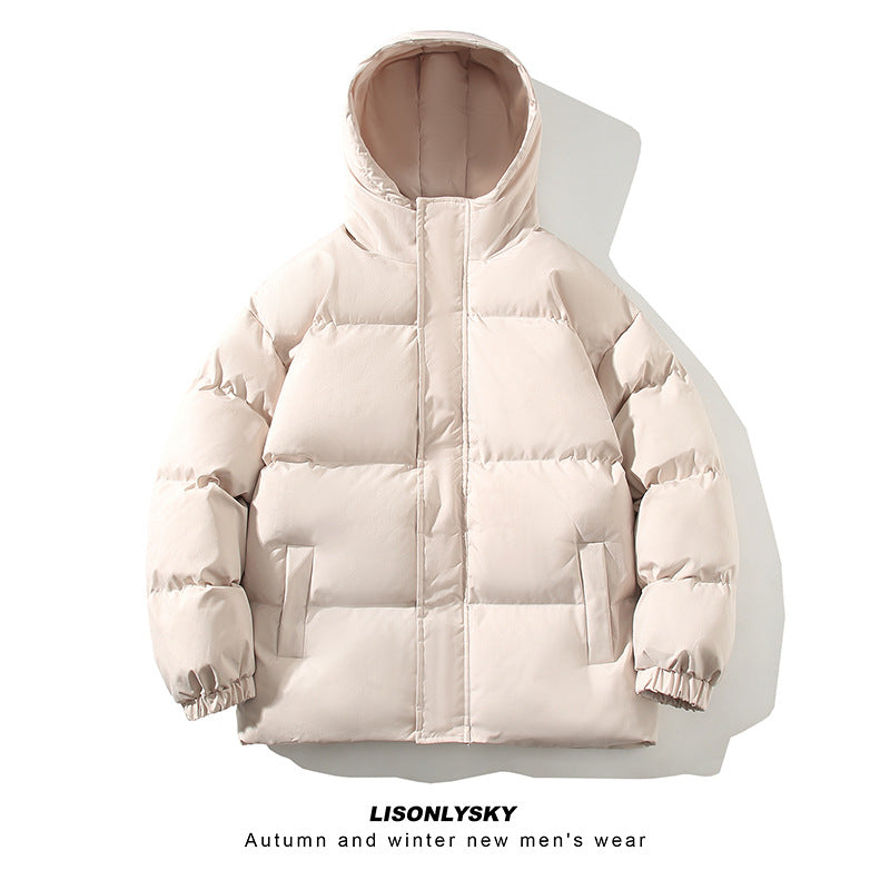Herren gesteppte Winterjacke mit hohem Kragen und seitlichen Taschen EB