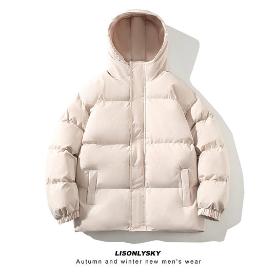 Herren gesteppte Winterjacke mit hohem Kragen und seitlichen Taschen EB