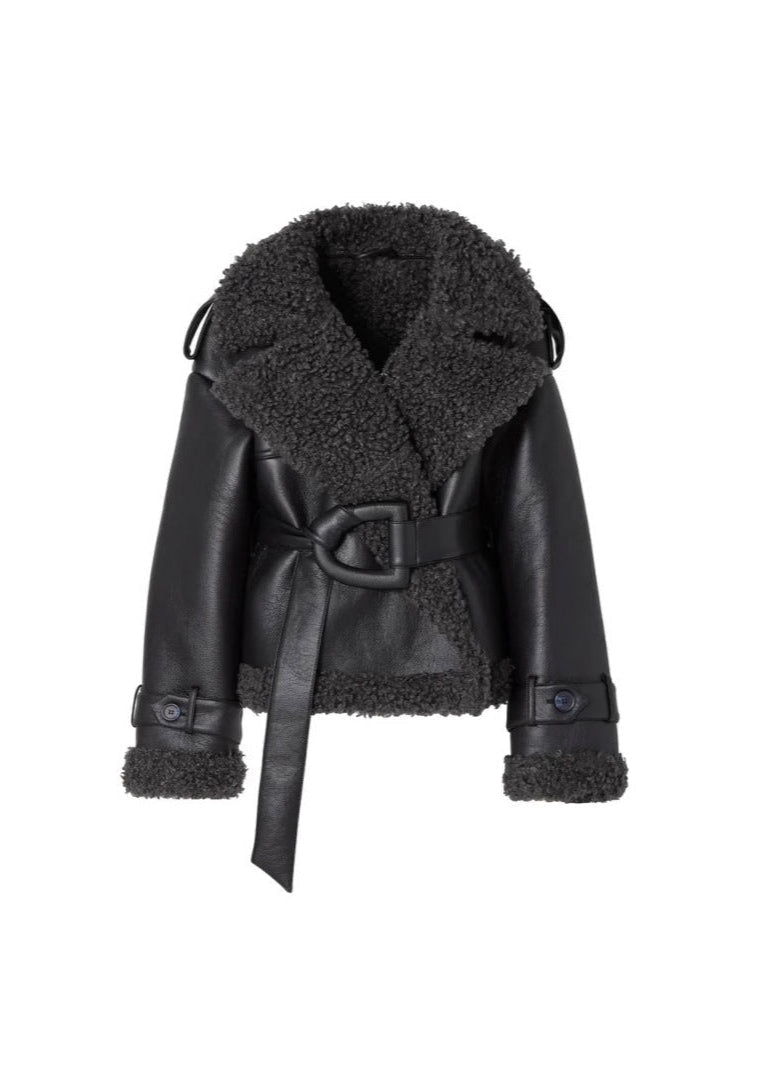 EB | Shearling-futtered Pilotjacke