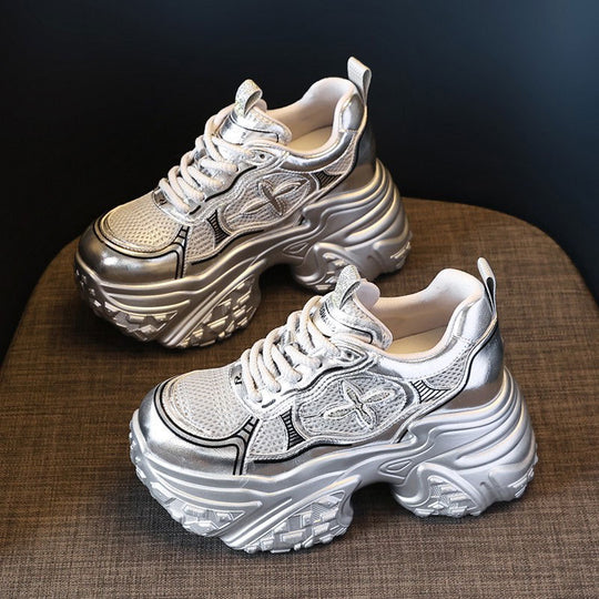 Damen Chunky Sneakers mit voluminösem Profil und atmungsaktiver Struktur EB