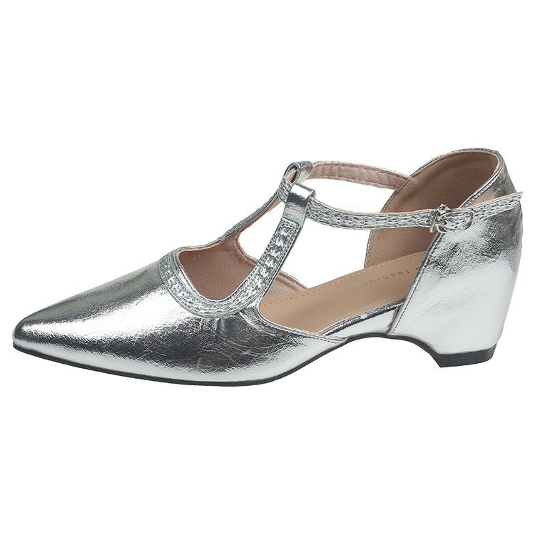 Damen elegante Slingback-Pumps mit spitzem Design und modischem Schnallenverschluss EB