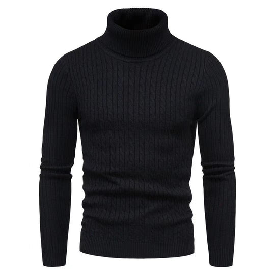 Herren Rollkragenpulli mit strukturiertem Zopfmuster EB