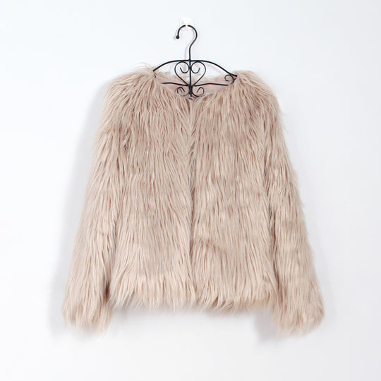 Damen Kuschelige und stylische Kunstfelljacke EB