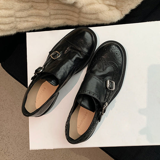 Damen modische Mokassins mit eleganter Schnallenapplikation EB