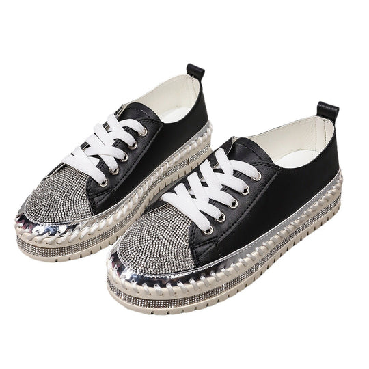 Damen modische Sneakers mit Glitzer-Applikation und elastischer Sohle EB