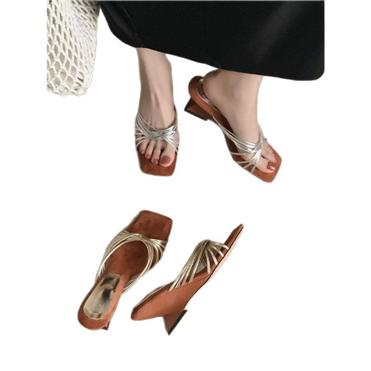 Damen flache Mokassins mit elegantem Riemendesign EB