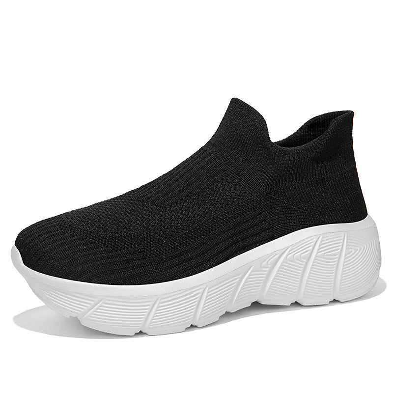 Damen Sportliche Strick-Sneaker mit stoßdämpfender Sohle und atmungsaktivem Obermaterial EB
