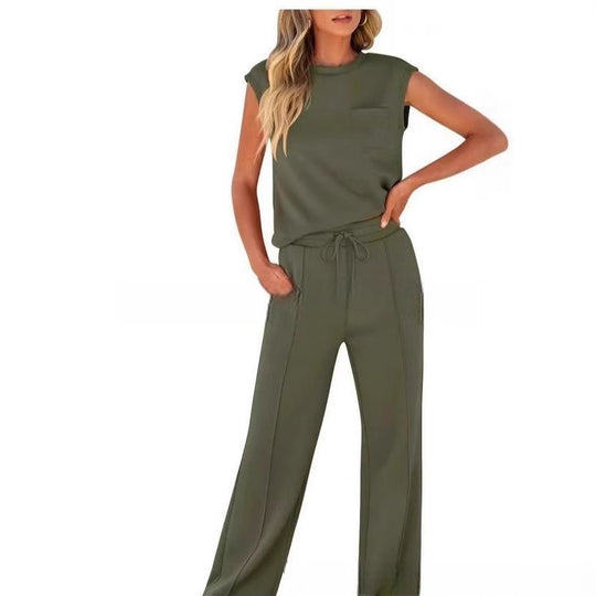 Damen Bequemes Freizeitanzug-Set mit weitem Schnitt und modischen Details EB