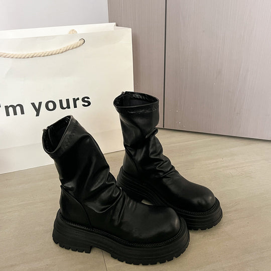 Damen modische Stiefel mit rutschfester Sohle und weichem Obermaterial EB