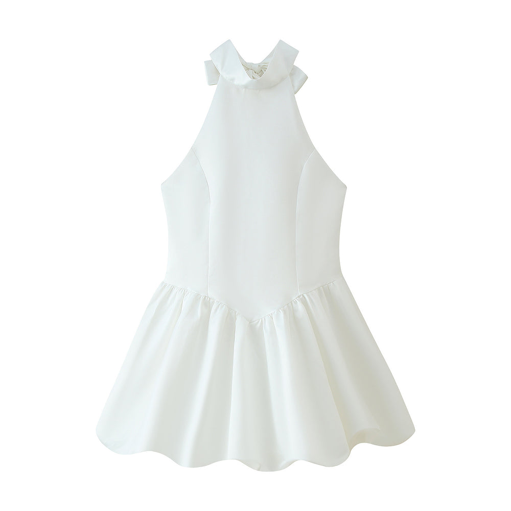 Damen Trägerloses Sommerkleid mit verspieltem Rüschensaum EB