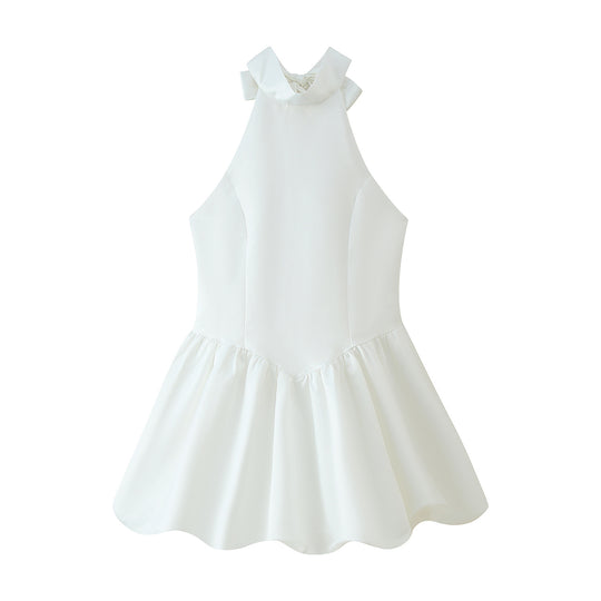 Damen Trägerloses Sommerkleid mit verspieltem Rüschensaum EB
