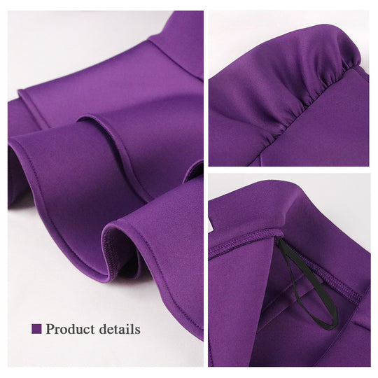 Damen Figurbetontes Kleid mit voluminösen Puffärmeln und tailliertem Peplum EB