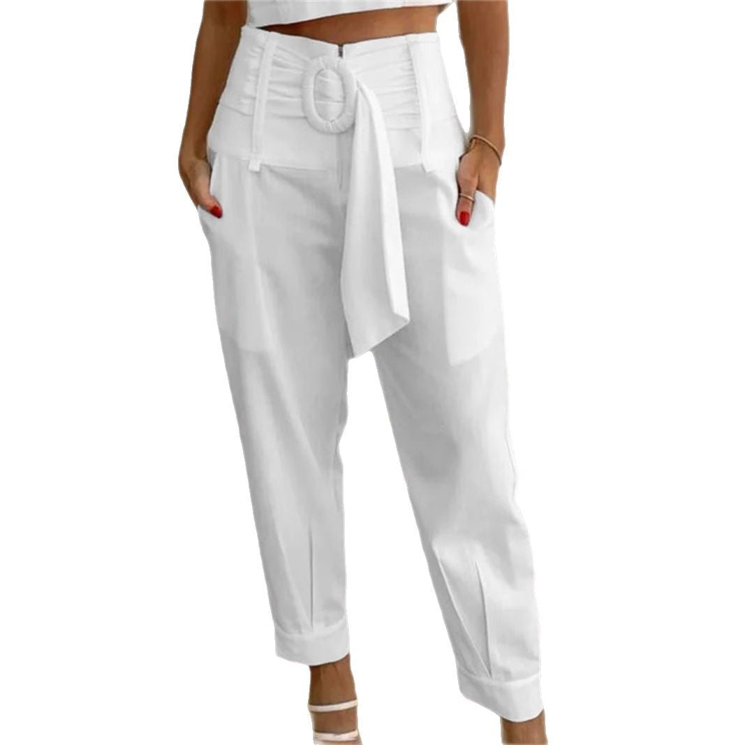 Damen Modische Culotte mit eleganter Schleifenoption EB