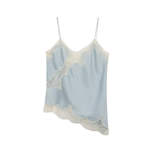 Damen-Spitzen-Camisole mit asymmetrischem Schnitt und eleganten Punkten EB