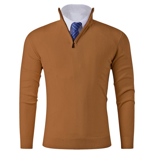 Herren eleganter Stehkragenpullover mit Reißverschluss EB