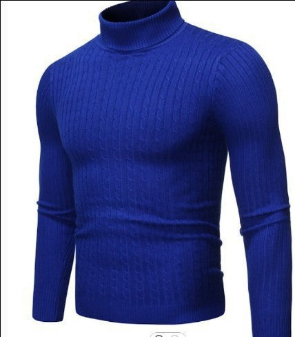 Herren nan gerippter Rollkragenpullover mit Zopfmuster und körpernaher Slim-Fit-Silhouette EB