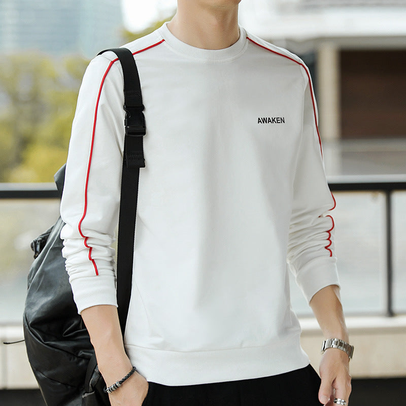 Herren Crewneck‑Sweatshirt mit Kontrastpaspel und schmaler Silhouette EB