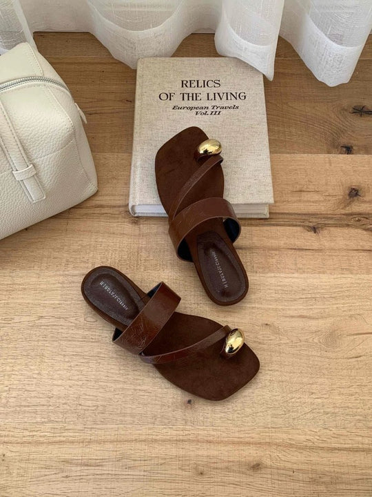 Damen Komfortable Sandalen mit dekorativem Riemen und ergonomischer Sohle EB