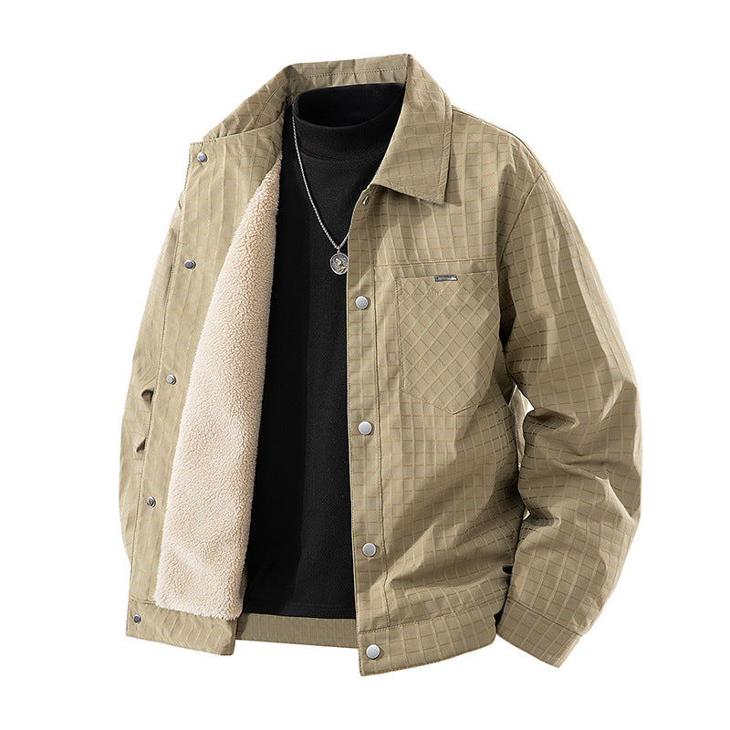 Men's  quilted sherpa-lined coach jacket EB