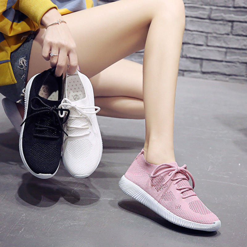 Damen Sportliche Strick-Sneaker mit atmungsaktivem Obermaterial EB