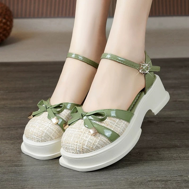 Damen Trendige Slingback Sandalen mit eleganter Schleifenapplikation EB