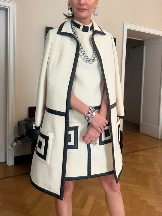 Damen Elegante und raffinierte Jacke mit strukturiertem Design und Kontrastnähten EB