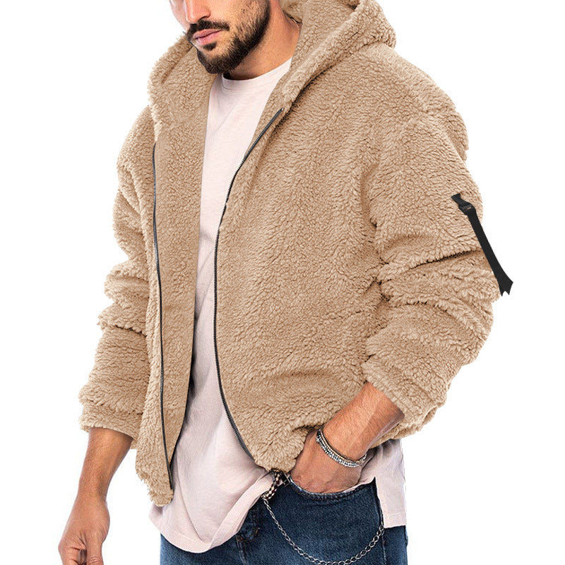 Herren Fleecejacke mit weichem Innenfutter und Kapuze EB