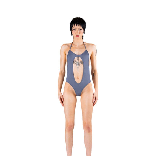 Damen Sportlicher Badeanzug mit innovativem Rückenausschnitt EB