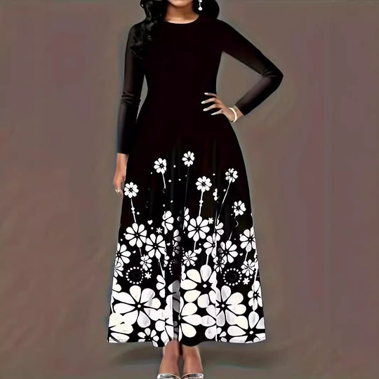 Damen Maxikleid mit floralem Druck und Taschen EB