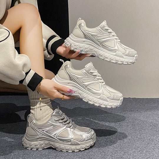 Damen Sportliche Sneakers mit atmungsaktiver Mesh-Oberfläche und rutschfester Sohle EB
