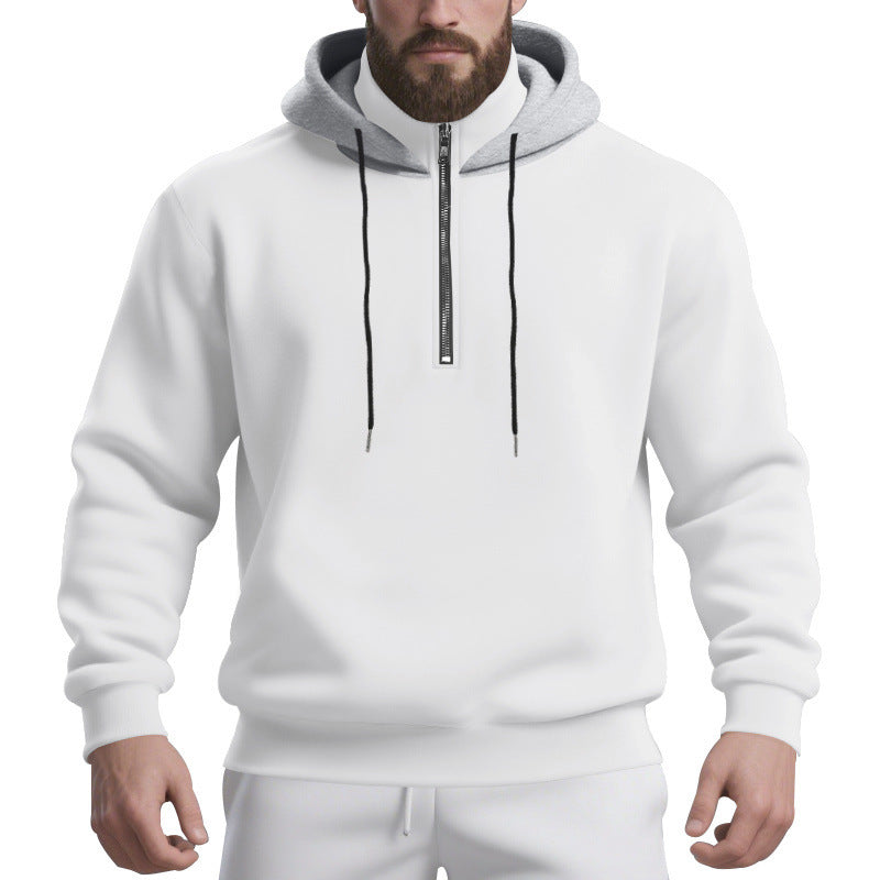 Herren sportlicher Kapuzenpullover mit halbem Reißverschluss und atmungsaktivem Stoff EB